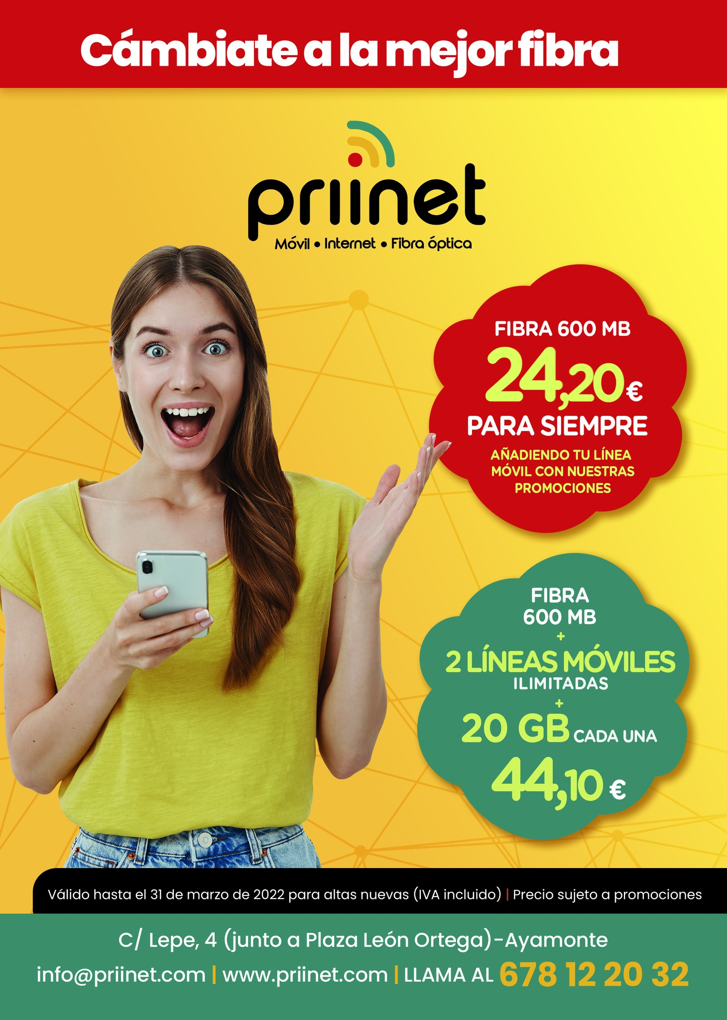 chatarra Desnudarse educación Priinet extiende hasta la primavera sus atractivas ofertas de fibra óptica  y telefonía – Priinet
